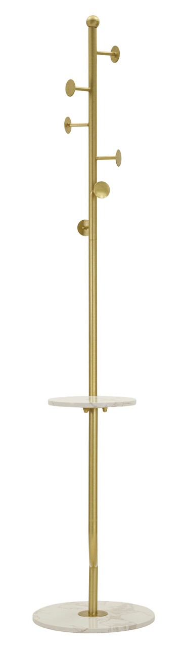 Cuier, Mauro Ferretti, Shelf, 40x35x176 cm, metal/imitatie de marmura, auriu/alb - imagine 7