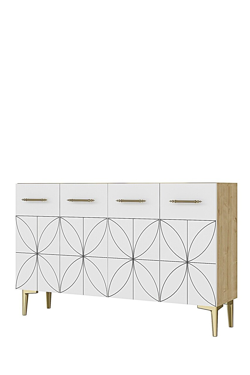 Consola, Hanah Home, Eliz 120, 120x75x32 cm, Stejar Safir / Alb — imaginea 4