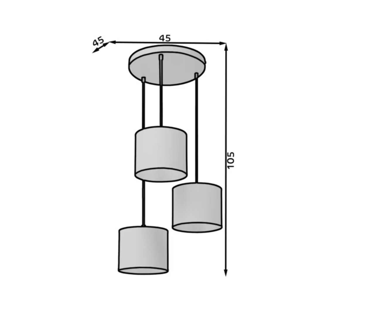 Lustra ELTAP, Vespillo, 45x105 cm, 3xE27, 15W, otel/PVC, alb/auriu