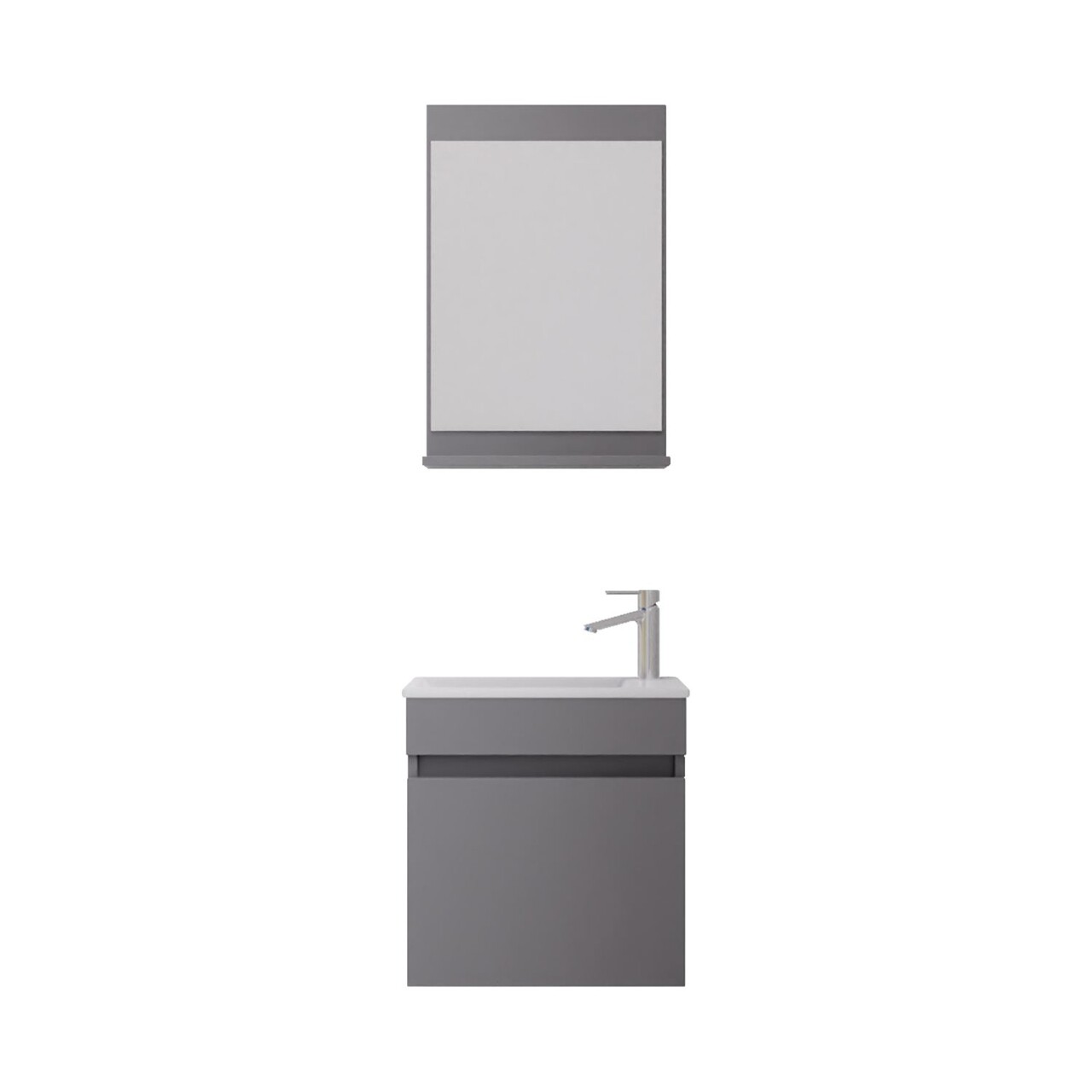 Set mobilier de baie (2 piese), Hanah Home, Passero 50, Gri Mat - view 5