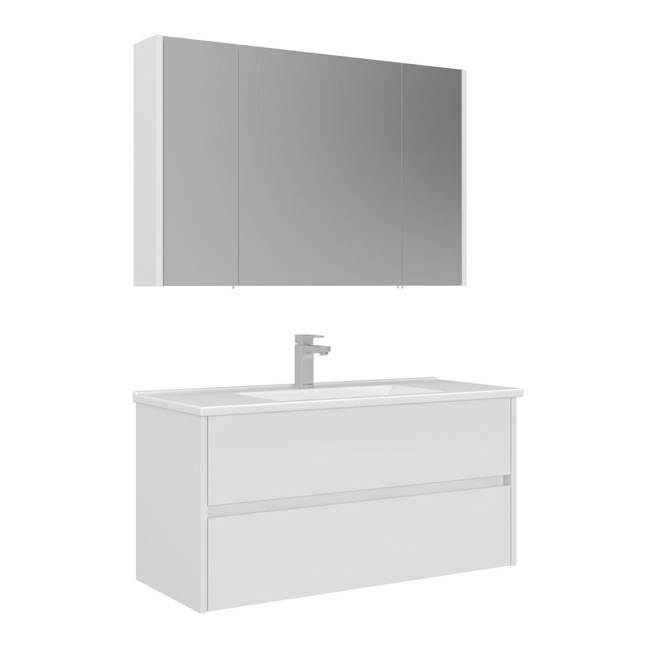 Set Dulap de Baie cu Chiuvetă și Oglindă (2 Piese), Hanah Home, Arno 100, Alb — imaginea 4