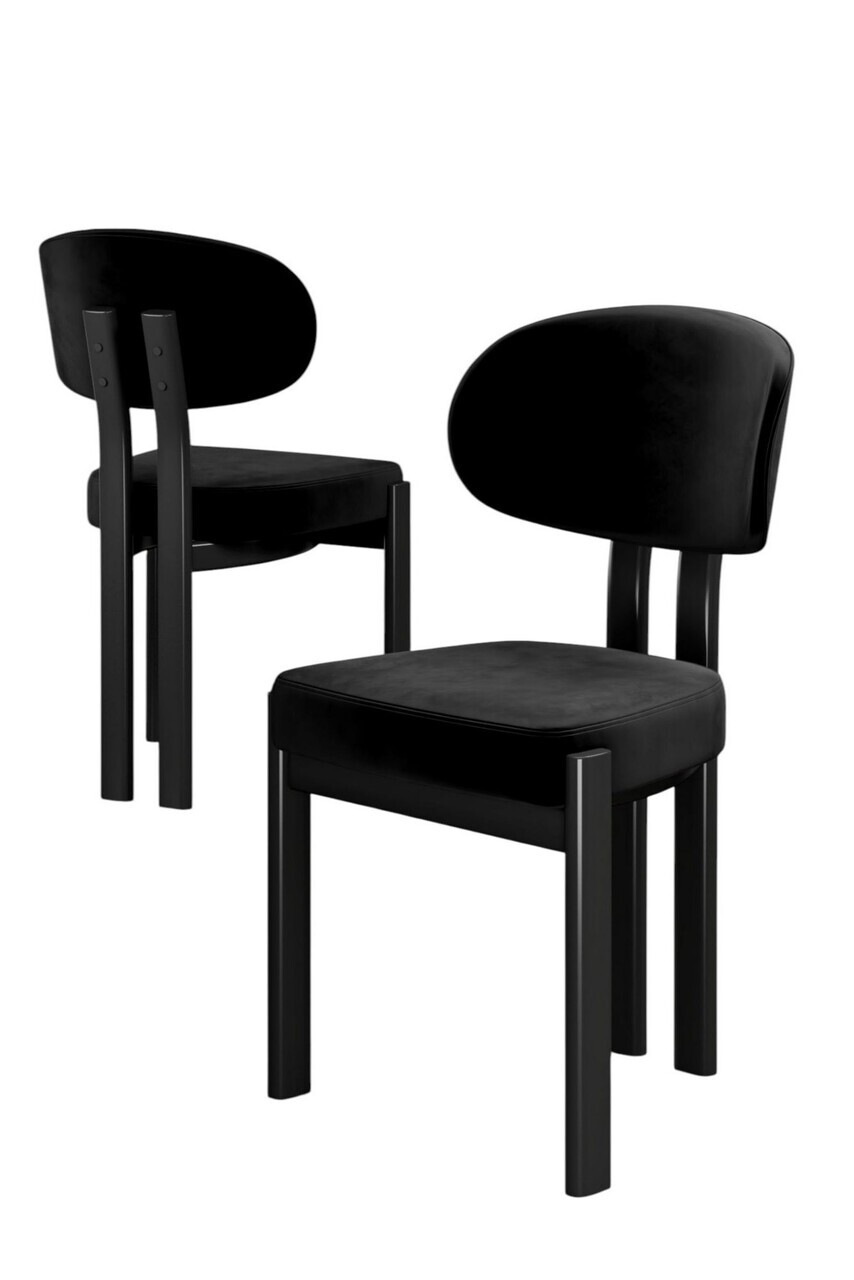 Set scaune 4 piese, Hanah Home, Dore, Negru — imaginea 2