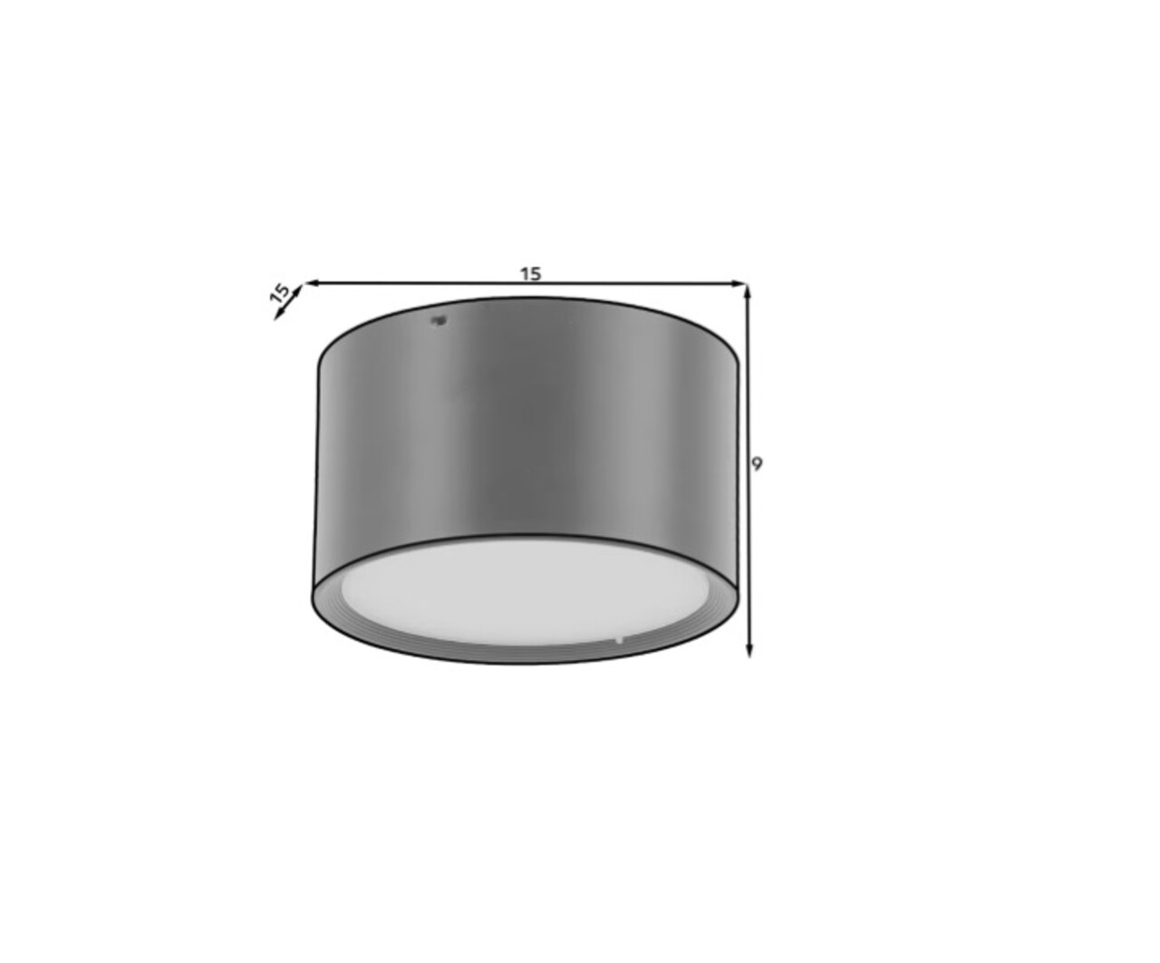 Plafoniera ELTAP, Vallum, 15x9 cm, 25W, otel, negru