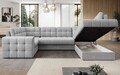 Coltar extensibil dreapta 5 locuri ELTAP, RT-84MO, Blewett, 299x198x82 cm, lemn/poliester, gri deschis