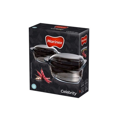 Set 4 vase rotunde pentru copt, Marinex, Celebrity, 1.9 + 0.9 L / 1.5 + 0.8 L, sticla temperata