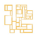 Decoratiune de perete, Squares Metal Decor, Metal, Dimensiune: 50 x 50 cm, Auriu