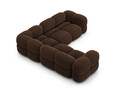 Coltar simetric 4 locuri, Loretto, Cosmopolitan Design, 250x250x68 cm, catifea, ciocolata