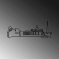 Decoratiune de perete, City, Metal, Grosime: 2 mm, Negru