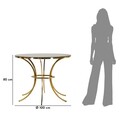 Masa dining Shanty, Mauro Ferretti, 100x80 cm, fier/sticla, auriu/negru