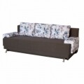 Canapea Extensibila Roma Dark Chocolate Blue Flower 205x90x86 cm + lada de depozitare