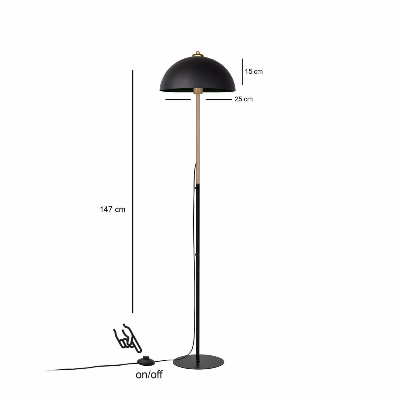 Lampadar, L'essentiel Maison, 780SGN4784, Negru - view 3