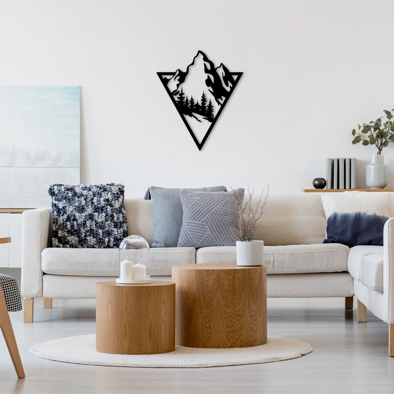 Decoratiune de perete, Montain 2, Dimensiuni: 53 x 46 cm, Negru — imaginea 4