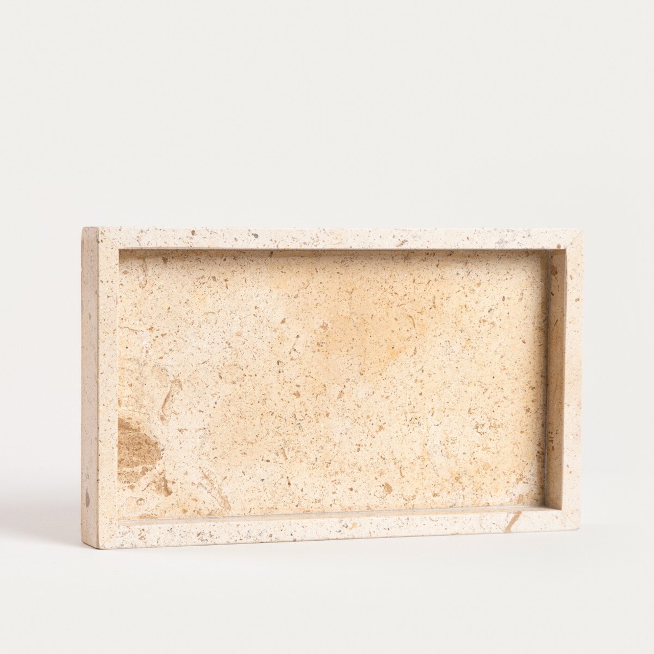 Tava decorativa Marmuri, Homla, 25x15x3 cm, marmura, bej - imagine 2