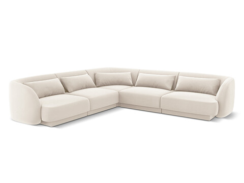 Coltar reversibil 5 locuri, Tulum, Cosmopolitan Design, 255x255x70 cm, catifea, bej deschis