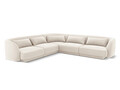 Coltar reversibil 5 locuri, Tulum, Cosmopolitan Design, 255x255x70 cm, catifea, bej deschis