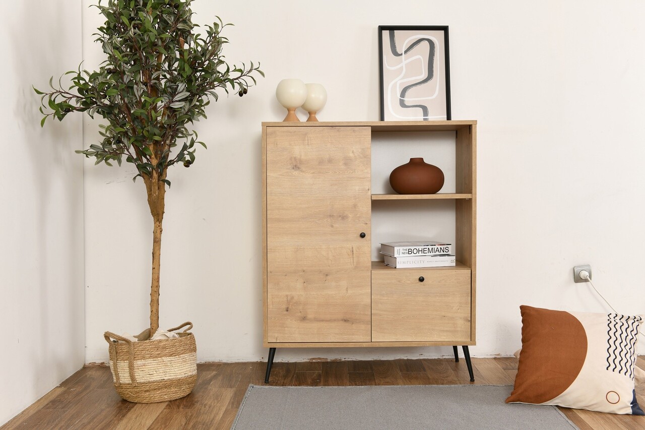 Dulap multifunctional, Wolina, Calvin, 90x105x41 cm, Stejar