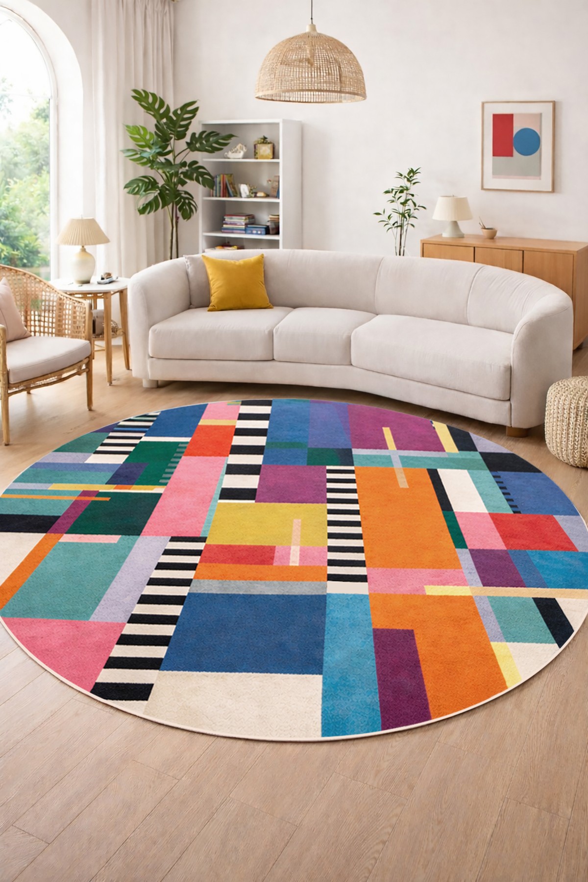 Covor, DC-7503-2, 100x100 cm, Poliester, Multicolor