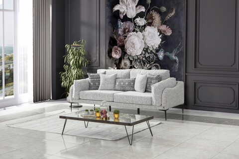 Canapea 3 locuri, Atelier del Sofa, 383EVN1273, Material: 100% PES VELVET, Gri