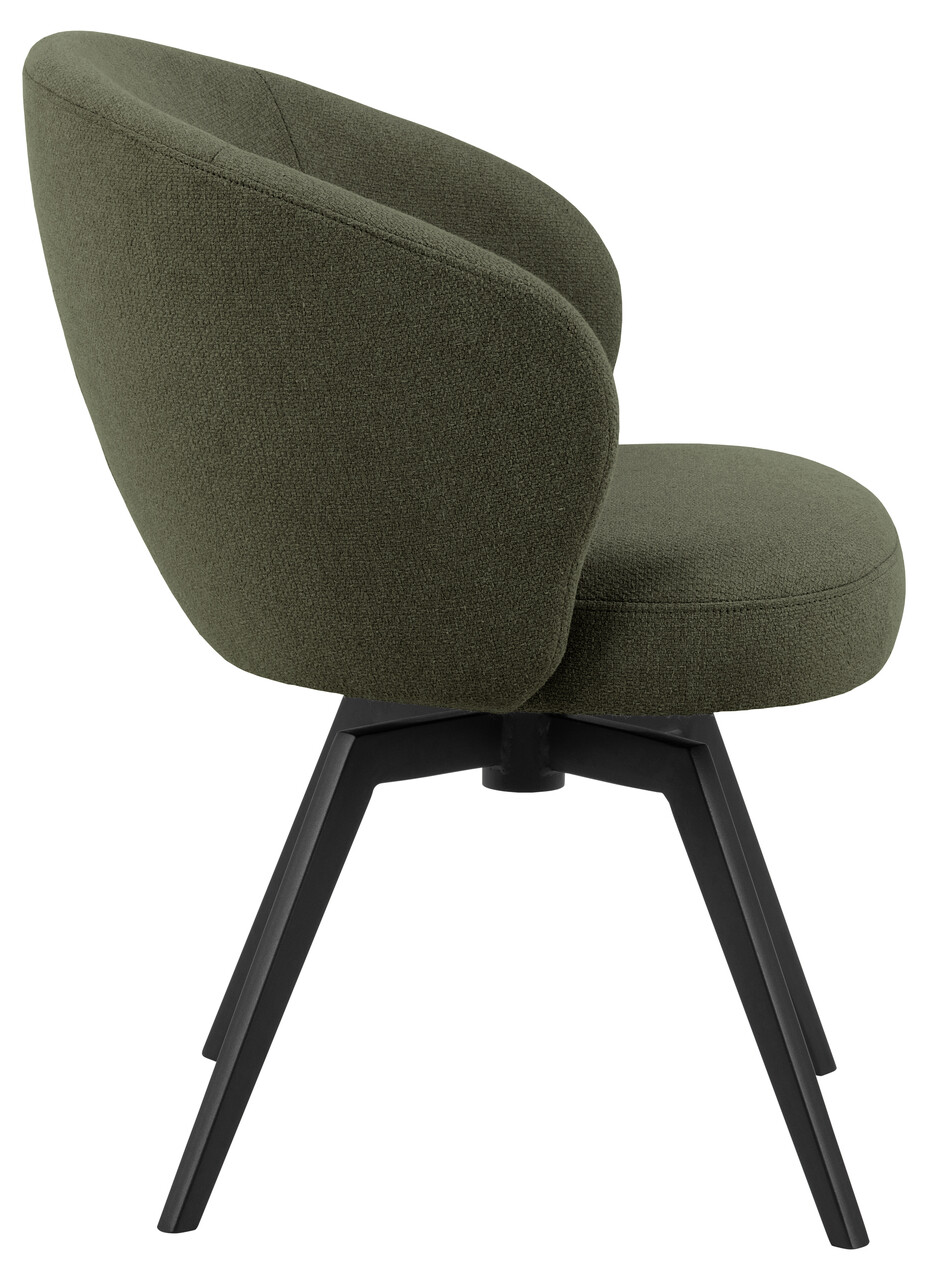 Scaun Darlene, Actona, 58.5x60x80 cm, rotativ, tesatura structurata/otel, verde - view 7