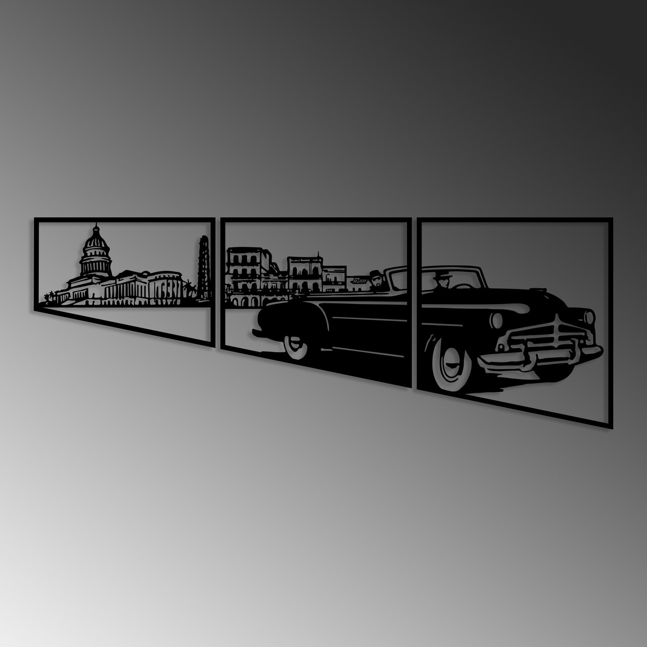 Decoratiune de perete, Oldies Trio B, Grosime: 1,5 mm, Negru - view 5