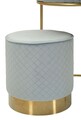 Masa de toaleta cu taburet / masuta dressing Vellit, Mauro Ferretti, 52x70 cm, lemn de pin/MDF/metal, albastru deschis
