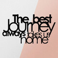 Decoratiune de perete, The Best Lourney Always, metal, 70 x 40 cm, negru