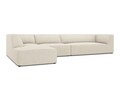 Coltar stanga 5 locuri, Ruby, Micadoni Home, BL, 366x180x69 cm, velur, bej deschis