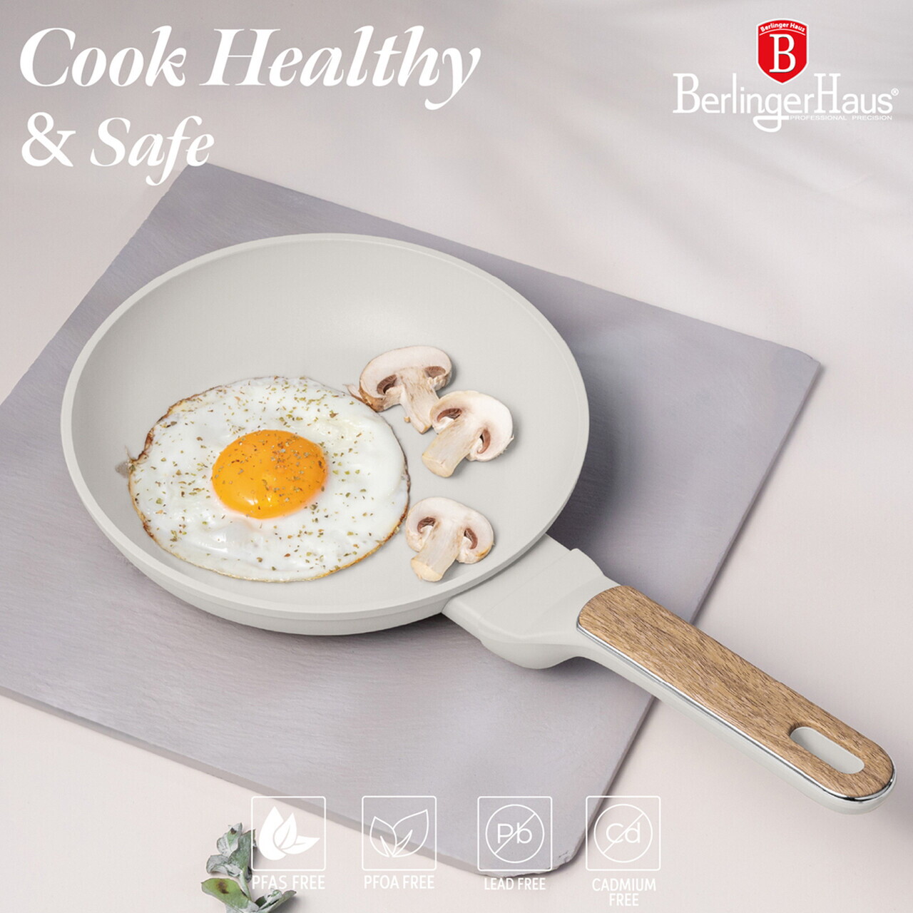 Set 3 tigai Berlinger Haus, Sahara Nordic, 20/24/28 cm, aluminiu forjat, crem mat/natur - imagine 4