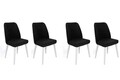 Set scaune 4 piese, Nmobb, Tutku-331 V4, Metal, Alb/Negru