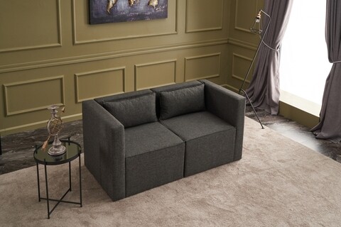 Canapea fixa moduler ikili koltuk, balcab home, 2 locuri, 80x60x72 cm, lemn, antracit