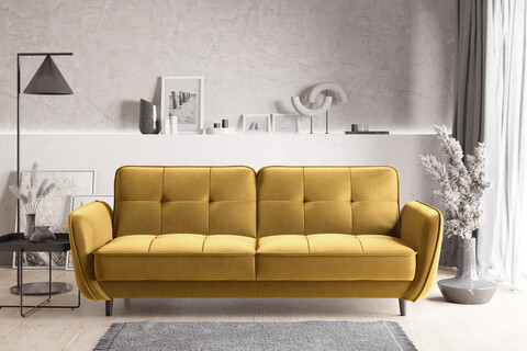 Canapea extensibila 3 locuri ELTAP, SO-BEL-45NU, Bellis, 220x90x83 cm, lemn/poliester, galben
