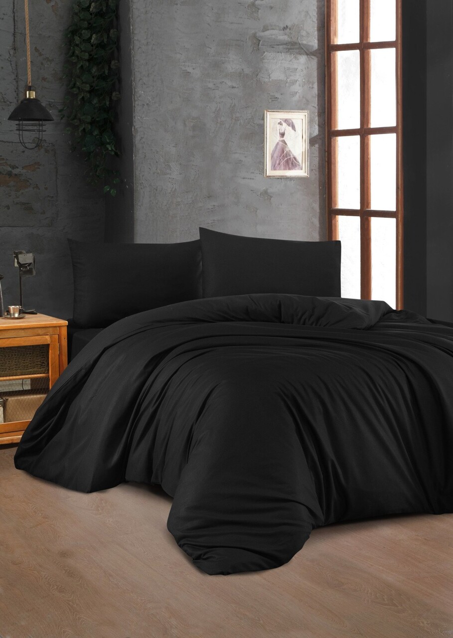Lenjerie de pat dubla (DE) L'essentiel Maison Black Negru