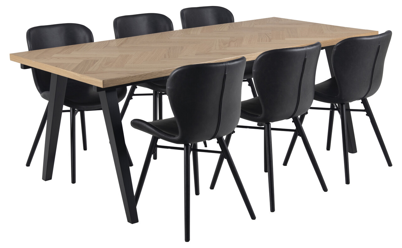 Scaun Batilda -A1, Actona, 47x53x82.5 cm, piele ecologica/lemn de cauciuc, negru - view 7