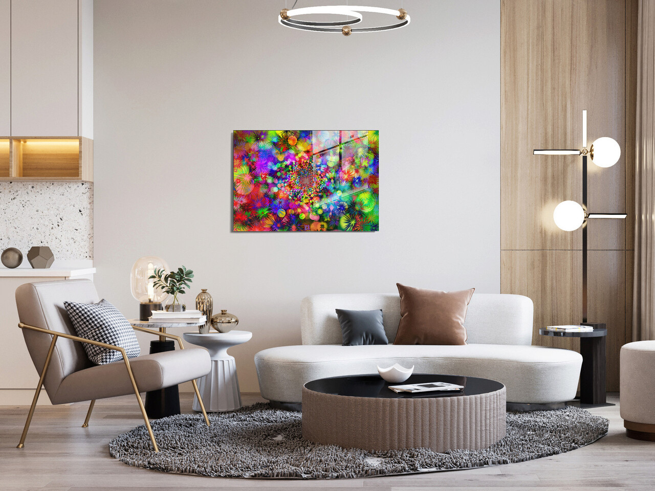 Tablou decorativ, 1231, Sticla temperata, Dimensiune: 45 x 65 cm, Multicolor - 1 | YEO