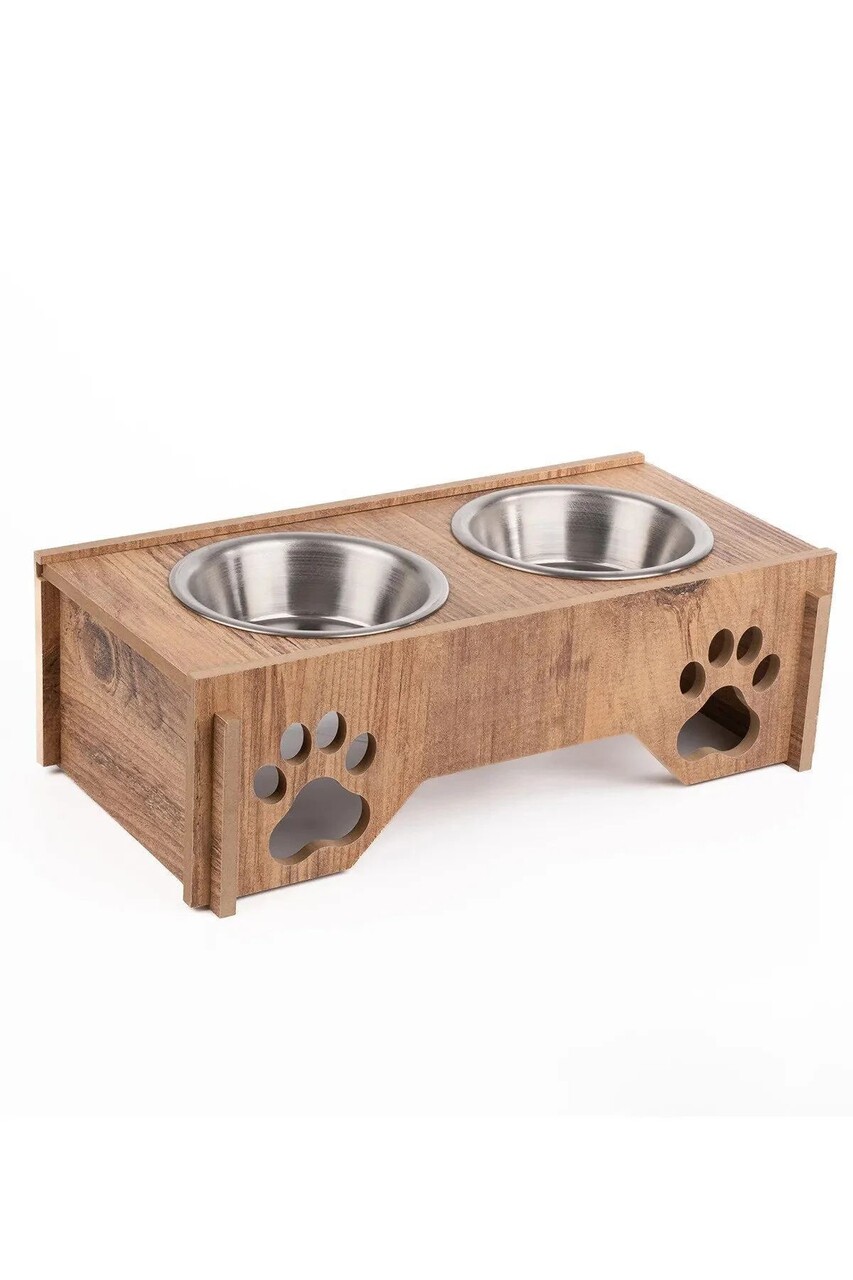 Bol pentru hrana animale de companie, Paws &amp; Whiskers, Apvm6, MDF , Multicolor - imagine 2