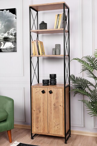 Biblioteca tervel, kalune design, 49x30x180 cm, maro