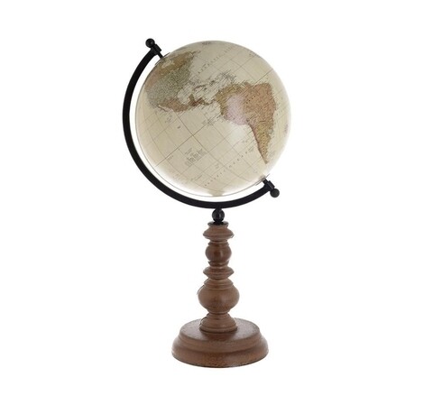 Decoratiune Globe, InArt, 22x22x45 cm, plastic/lemn