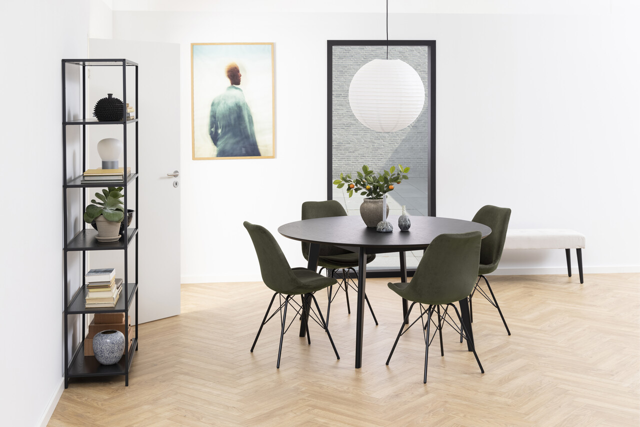 Scaun Eris, Actona, 48.5x54x85.5 cm, tesatura corduroy/otel, verde olive - view 4