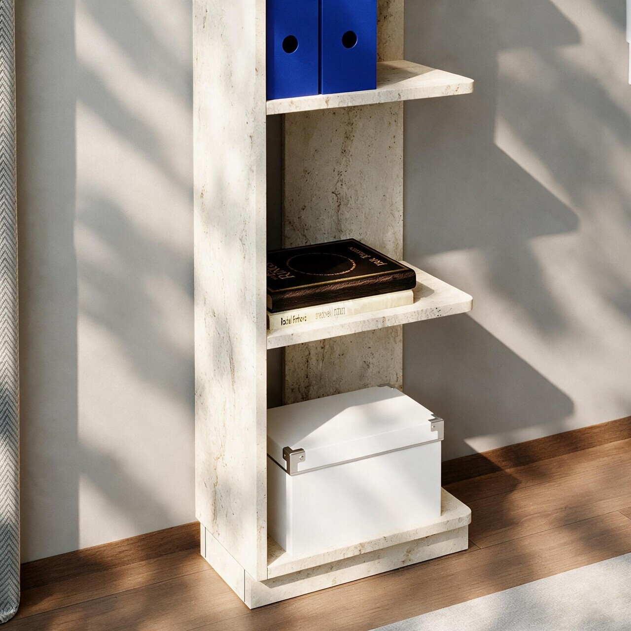 Corp biblioteca, Hanah Home, Aura, 37.8x150x23.8 cm, Travertin — imaginea 6