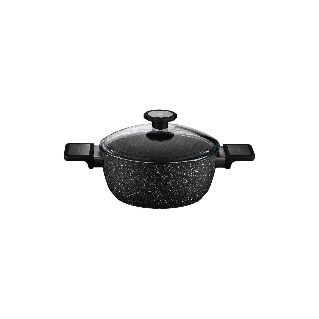 Set vase pentru gatit, Hermia, 868ARY1316, ALUMINIU ACOPERIT CU GRANIT, Capac 1: 20 cm (1 bucată), Negru — imaginea 5
