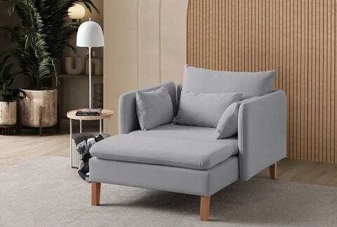 Fotoliu, Atelier del Sofa, 752EST1704, Frame: 70% HORNBEAM/30% MELAMINE COATED CHIPBOARD, Gri
