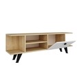 Comoda TV, Olivia, Idil, 120 x 45 x 29.6 cm, pal melaminat, stejar/alb