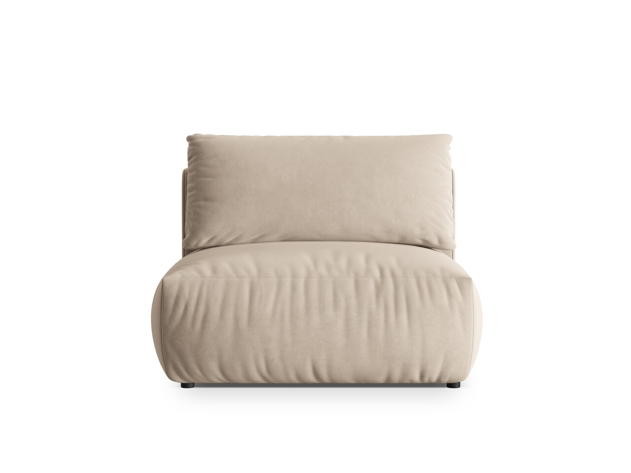 Modul pentru canapea, 1 loc, Chris-184, Micadoni Home, 105x100x80 cm, catifea, ecru