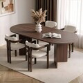 Set masa extensibila si scaune (5 piese), Nordure, Aleria 4, Nuc Milano / Nuc Închis / Alb