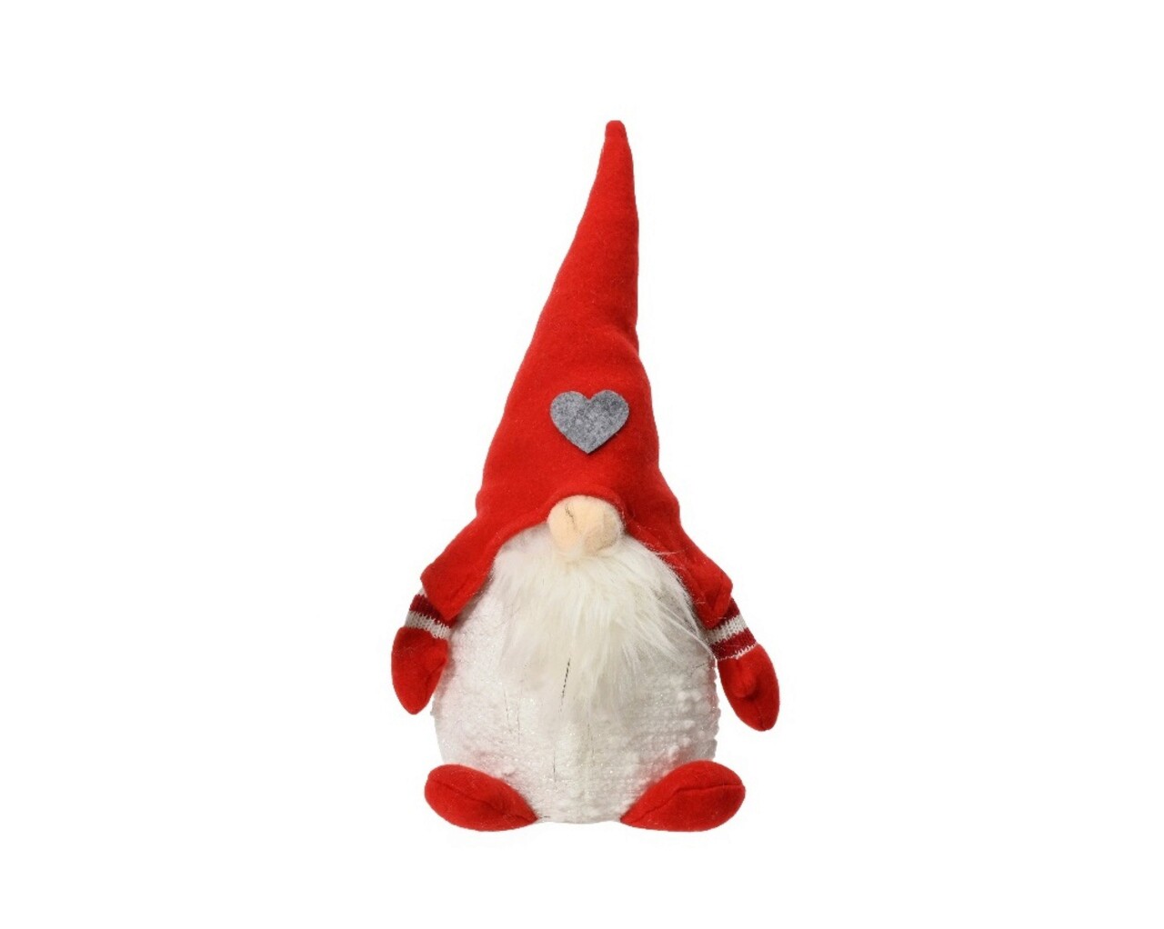 Decoratiune Gnome w red hat w heart, Decoris, 14x12x30 cm, poliester, multicolor