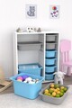Dulap multifunctional, Estella, Zen 2D2K6U, Alb / Gri / Albastru