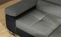 Coltar extensibil dreapta 4 locuri, ELTAP, Anton, 272x203x85 cm, lemn/poliester, gri/negru