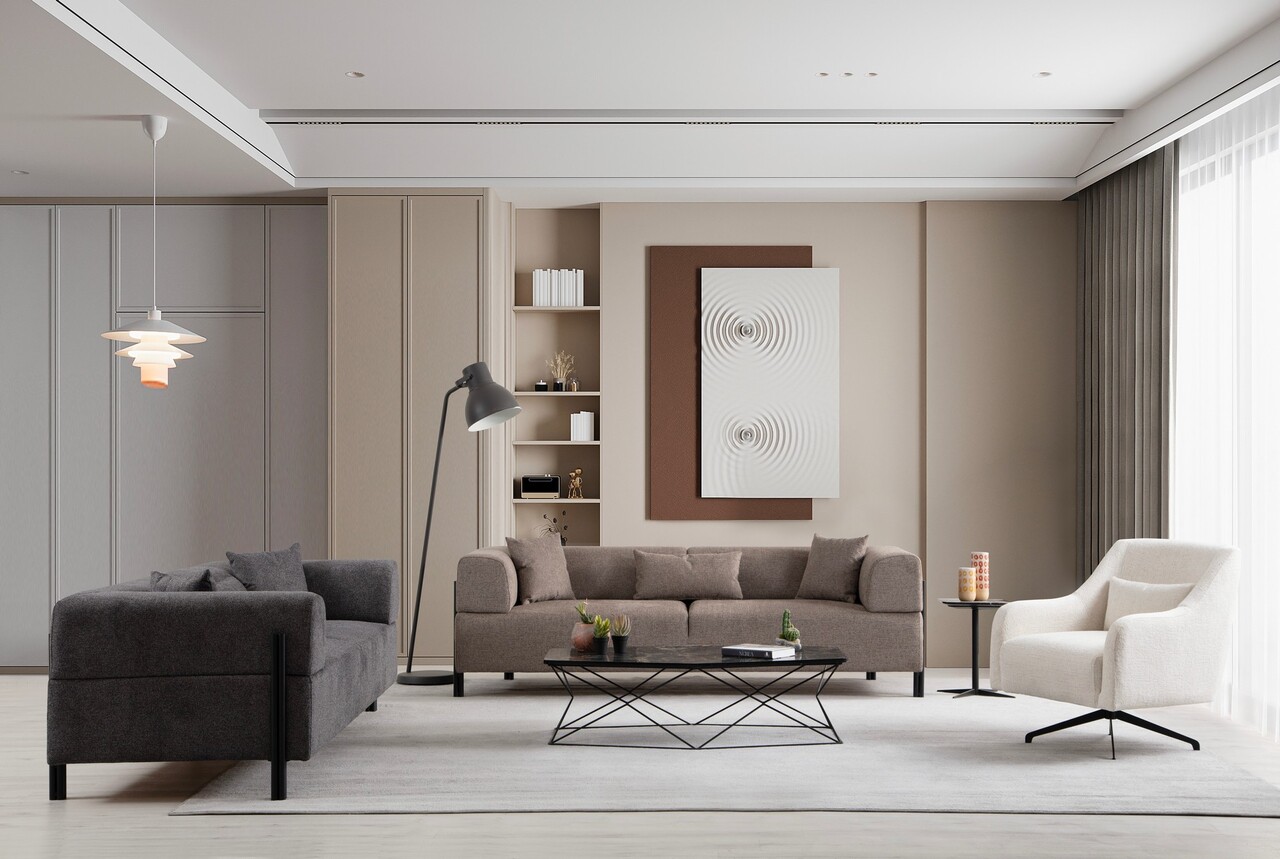 Canapea 3 locuri, Atelier del Sofa, 560ARE2366, Antracit - imagine 4