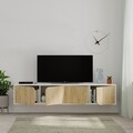 Comoda TV, Decortie, Spark, 180 x 35 x 35.6 cm, pal melaminat, stejar/alb