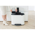 Cos de gunoi cu pedala, Brabantia, Bo Pedal, 11+23 L, 36.3x54x44 cm, otel, alb